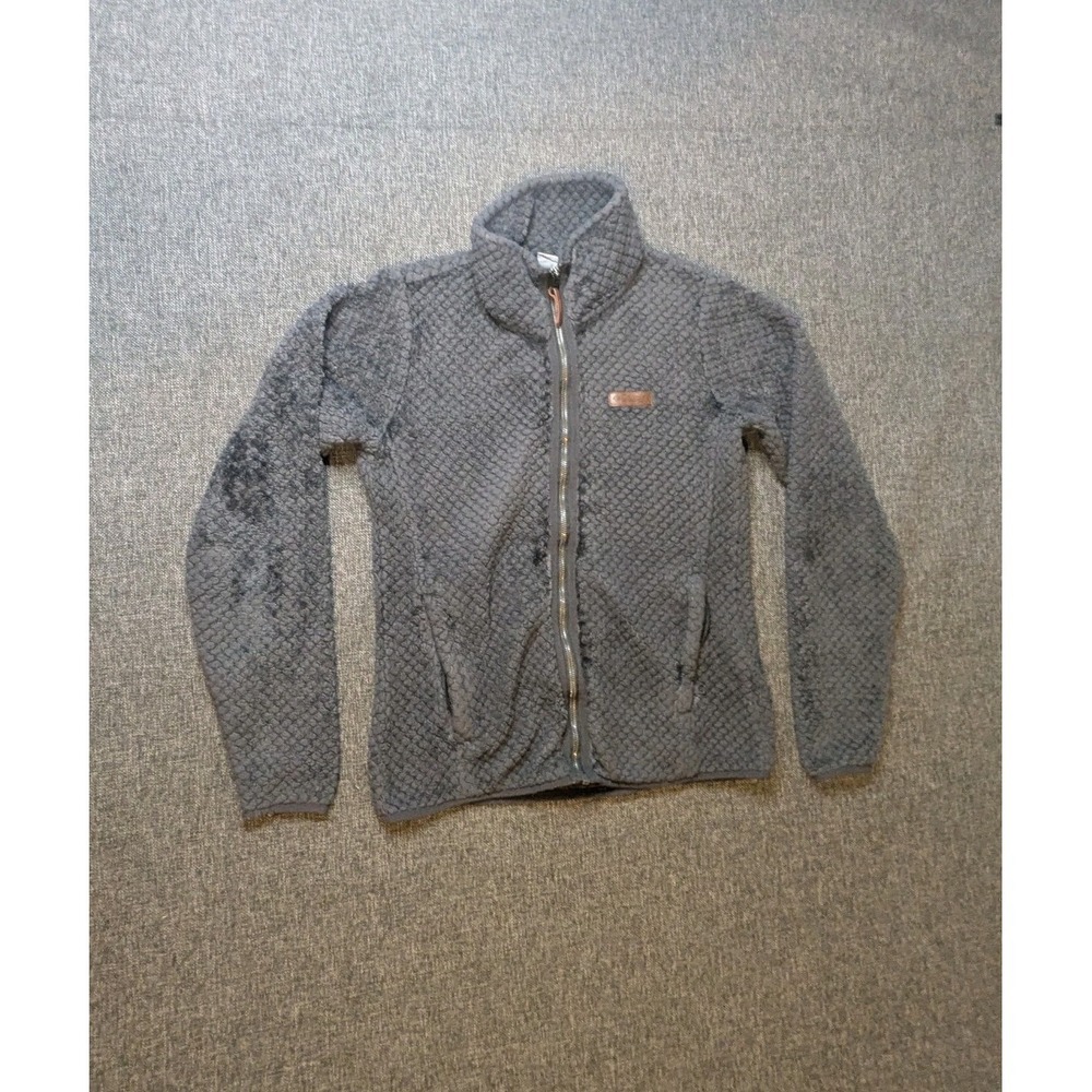 Columbia Full Zip Jacket Women Size Small Gray Warm Fleece Outdoor Sweatshirt